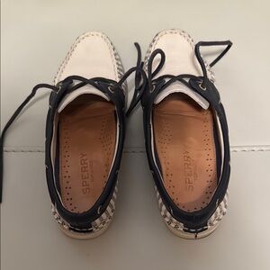 Sperry Women's Navy and White Leather Moccasins